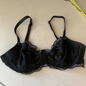 Black and Silver Lace Bra.  Size 38D.